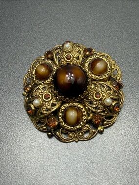 Vintage Austrian Hungarian Brooch Gorgeous Colors